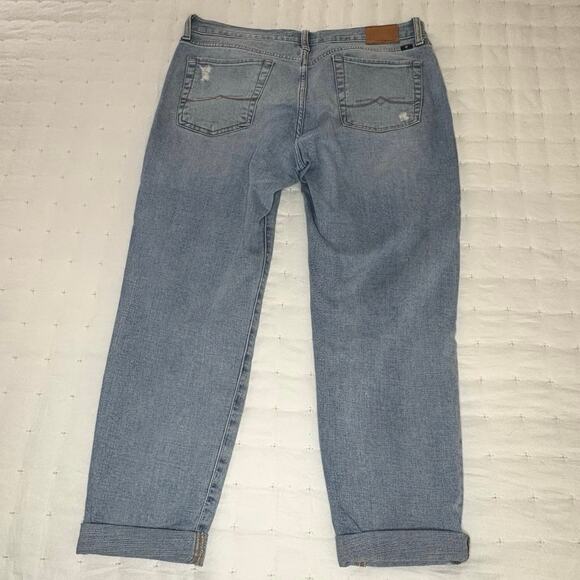 Lucky Brand Sienna Cigarette Distressed Jeans Mid Rise Women's 10/30 Light Blue - Picture 3 of 12